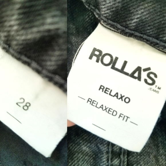 Rolla's Relaxed Fit Straight Leg Stone Black Wash Denim Jean's Pants Relaxo Chop - Picture 12 of 16
